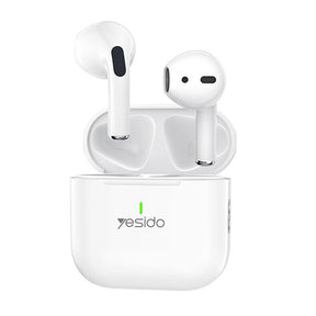 Casti Yesido (TWS17), with Bluetooth V5.1, Half-In-ear Design, 200mAh, Type-C, Alb