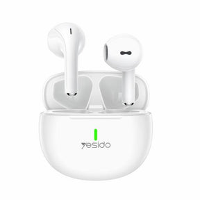 Casti Yesido (TWS18), Bluetooth V5.1, Half-In-ear Design, 220mAh, Type-C, Alb