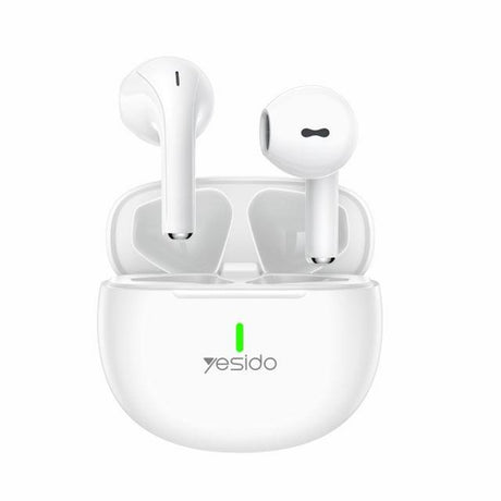 Casti Yesido (TWS18), Bluetooth V5.1, Half-In-ear Design, 220mAh, Type-C, Alb