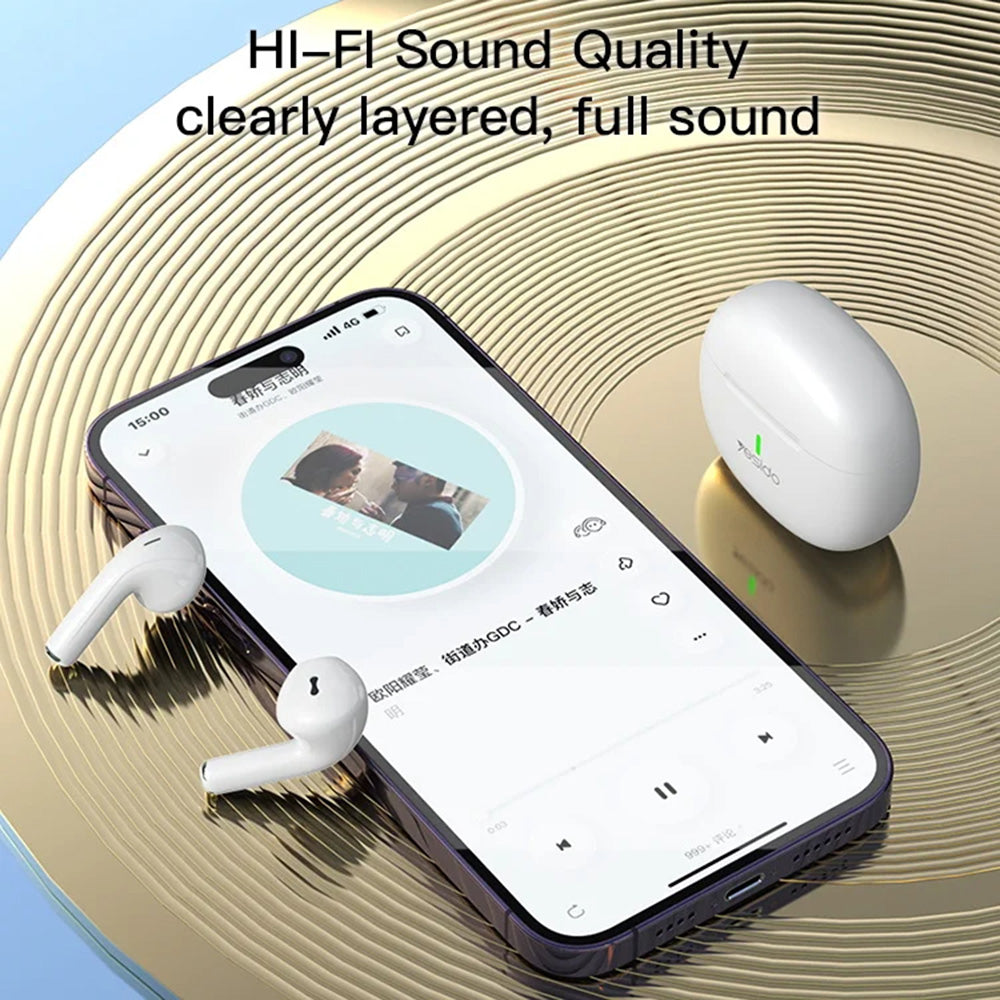Casti Yesido (TWS18), Bluetooth V5.1, Half-In-ear Design, 220mAh, Type-C, Alb