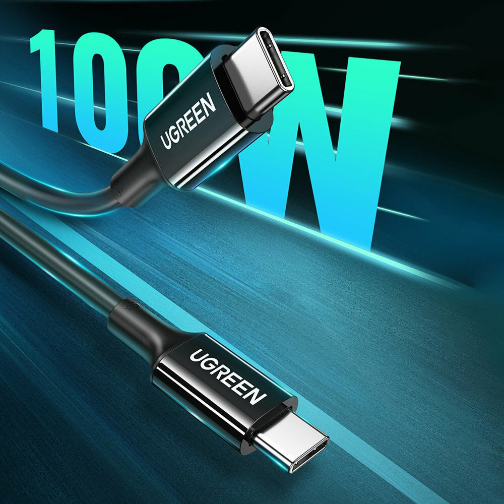 Cablu Ugreen US300 (80371), USB-C to USB-C, 5A, 100W, 1m, Negru