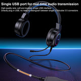 Casti Yesido Wired (EK05), for Gaming, USB, with Microphone, RGB LED Lights, Negru