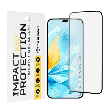 Folie de protectie Techsuit ESD Glass compatibil cu Honor 200 Lite, Negru