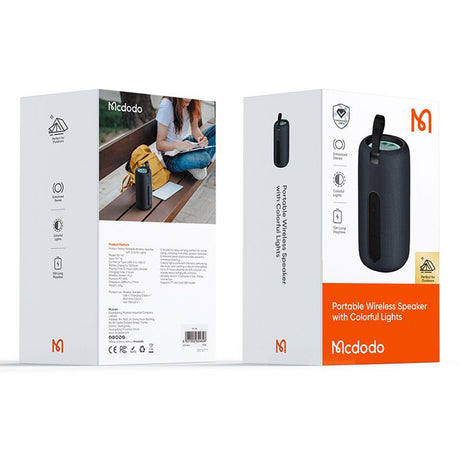 Casti Mcdodo Portable Wireless Speaker (BS-1410), with Colorful Lights, Bluetooth V5.3, 1200mAh, IPX4, Negru