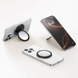 Suport Mcdodo 2in1 Foldable Magnetic Phone Stand (MR-7912), with Built-in Makeup Mirror, Leather, Negru