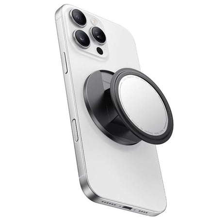 Suport Mcdodo 2in1 Foldable Magnetic Phone Stand (MR-7912), with Built-in Makeup Mirror, Leather, Negru
