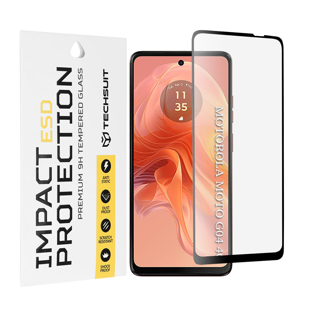 Folie de protectie Techsuit ESD Glass compatibil cu Motorola Moto G04 /G04s / Moto G24 / Moto G24 Power / Moto E14, Negru