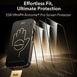 Folie de protectie ESR Corning Gorilla Glass UltraFit™ (set de 3) compatibil cu iPhone 17 Pro Max, Negru
