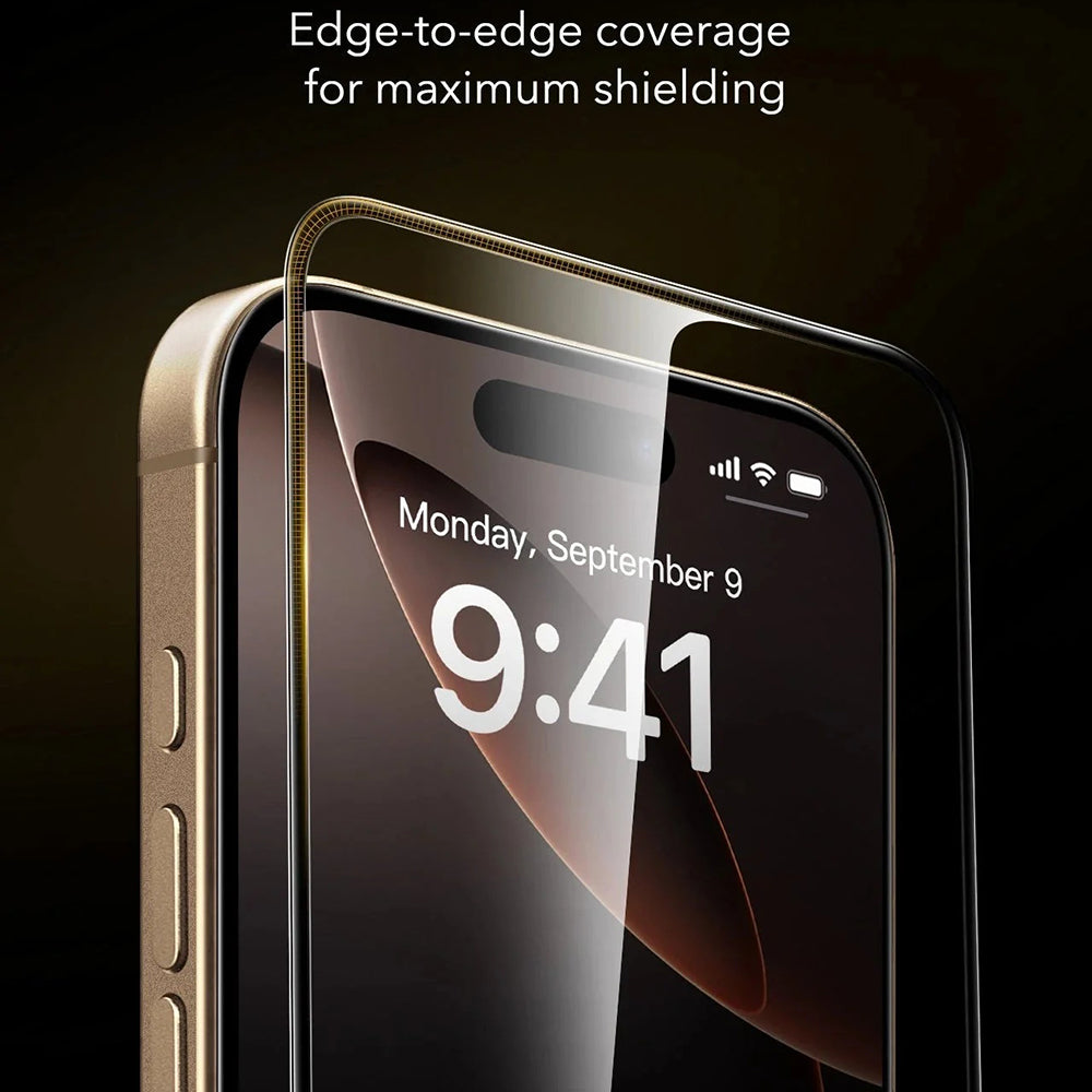 Folie de protectie ESR Corning Gorilla Glass UltraFit™ (set de 3) compatibil cu iPhone 17 / iPhone 16 Pro, Negru