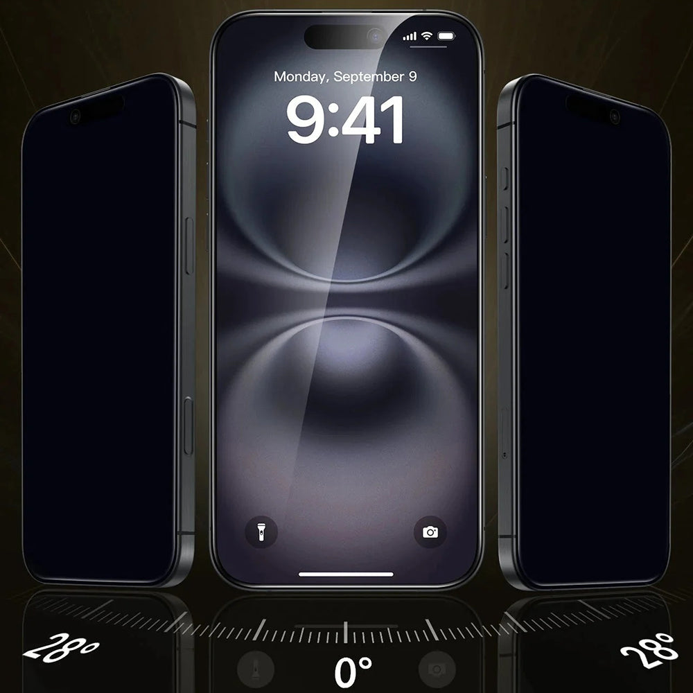 Folie de protectie ESR Corning Gorilla Glass UltraFit Privacy™ (set de 3) compatibil cu iPhone 17 Pro, Negru