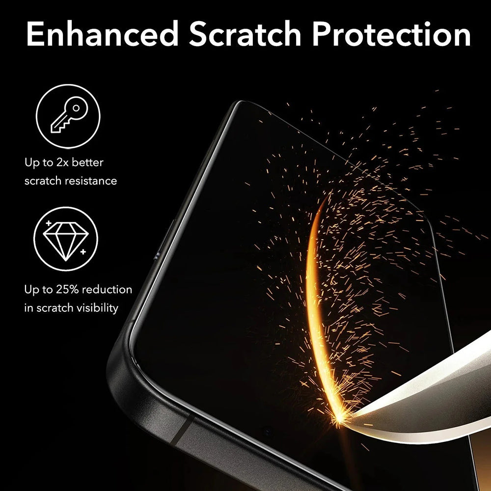 Folie de protectie ESR Corning Gorilla Glass UltraFit Privacy™ (set de 3) compatibil cu iPhone 17 / iPhone 16 Pro, Negru