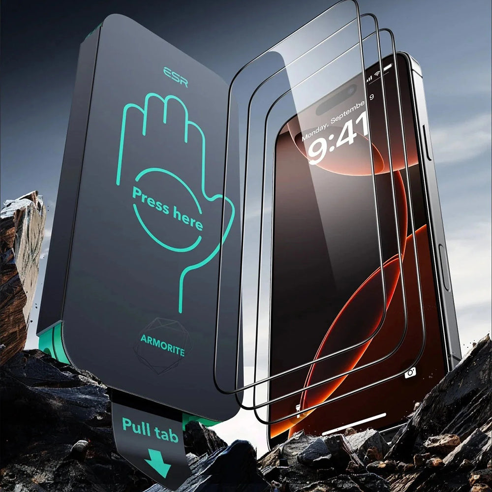 Folie de protectie ESR Armorite UltraFit (set de 3) compatibil cu iPhone 17 Pro, Negru