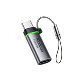 Adaptor Mcdodo Adapter Auto Power Off (OT-6010), Lightning to Type-C, 60W, 3A, 480Mbps, Charging & Data Sync, with Lanyard, Negru