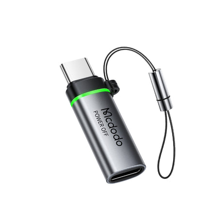 Adaptor Mcdodo Adapter Auto Power Off (OT-6010), Lightning to Type-C, 60W, 3A, 480Mbps, Charging & Data Sync, with Lanyard, Negru