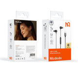 Casti Mcdodo Wired Earphones (HP-5830), Type-C, RGB Lighting, Aluminium Alloy, Nylon, DAC, In-Ear Design, 1.2m, Negru