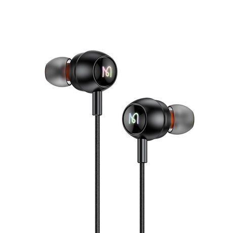 Casti Mcdodo Wired Earphones (HP-5830), Type-C, RGB Lighting, Aluminium Alloy, Nylon, DAC, In-Ear Design, 1.2m, Negru