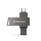 Stick Memorie Techsuit THSM20 (THSM201128), USB 3.0 Type-C 128GB, Gri