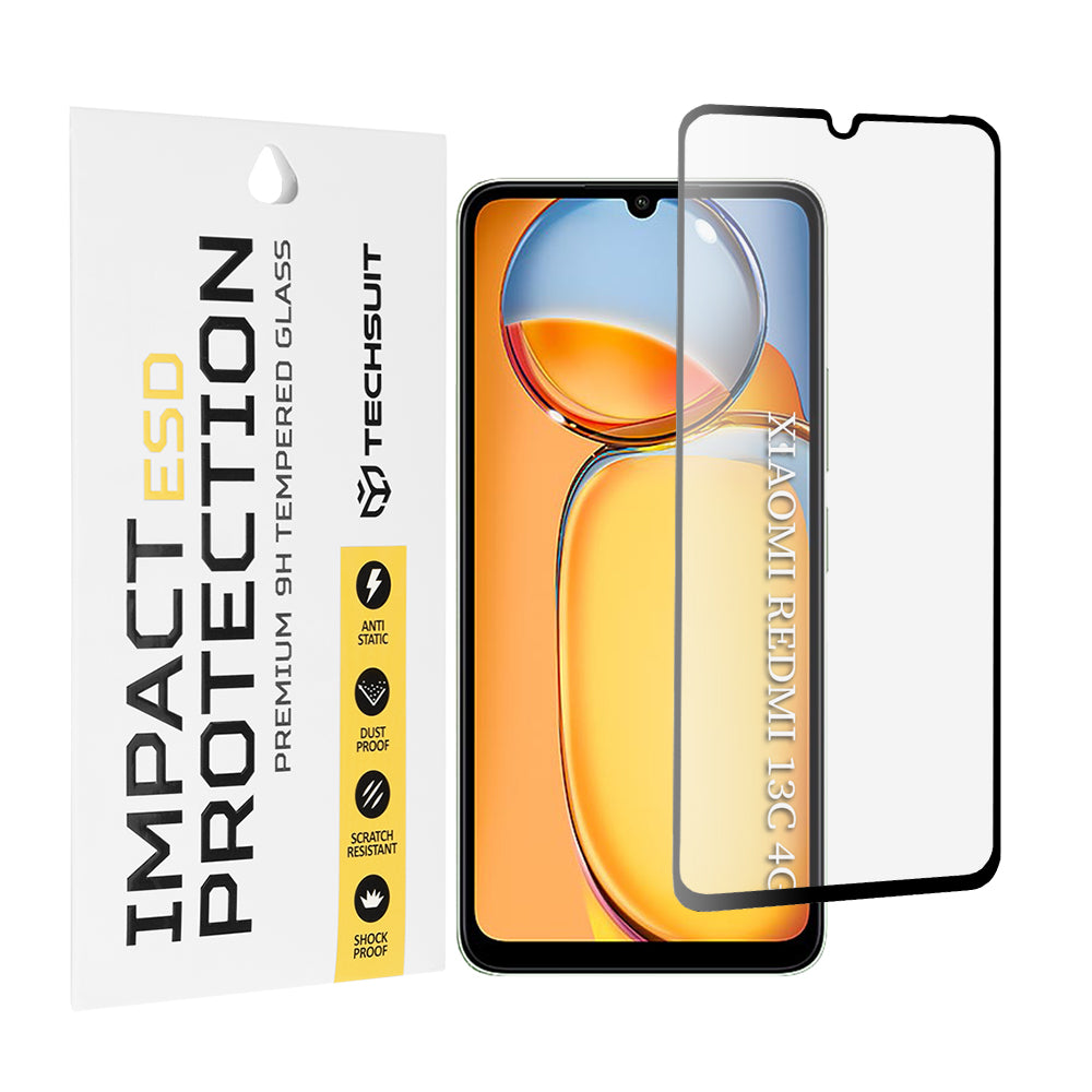 Folie de protectie Techsuit ESD Glass compatibil cu Xiaomi Redmi 13C 4G / Redmi 13C 5G / Poco C65, Negru