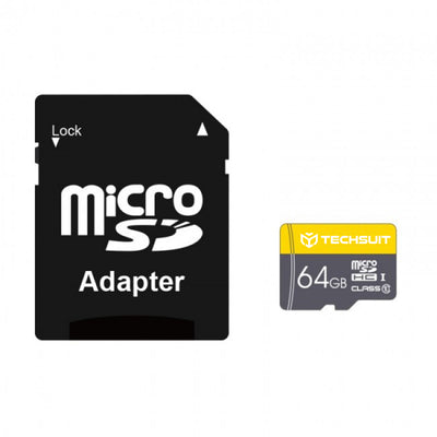 Card de memorie Techsuit THCM11 (THCM11964), MicroSDHC, 64GB, Negru