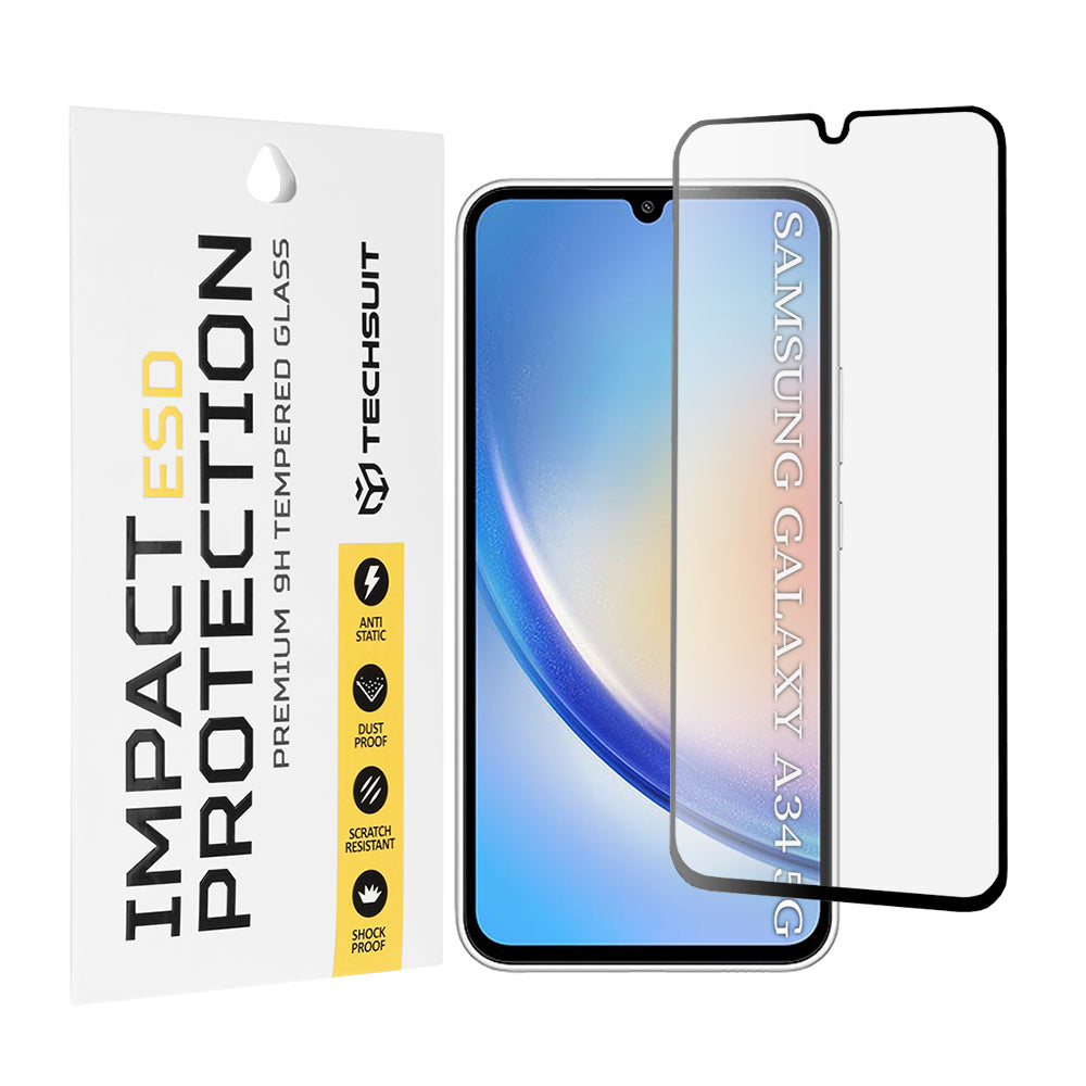 Folie de protectie Techsuit ESD Glass compatibil cu Samsung Galaxy A34 5G, Negru