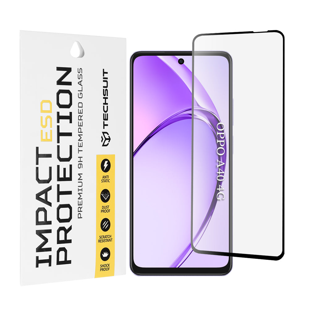 Folie de protectie Techsuit ESD Glass compatibil cu Oppo A40 4G / A60 5G, Negru