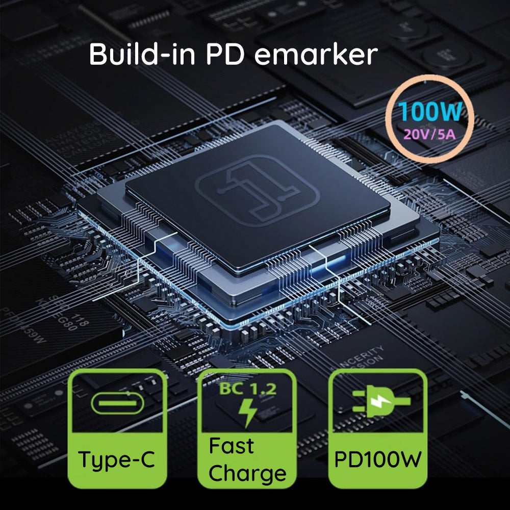 Adaptor Techsuit Adapter LaptopPlugX (A22), for Laptop, DC to Type-C, 100W, LED Display, Gri