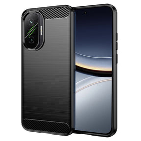 Husa de protectie Techsuit Carbon Silicone compatibil cu Xiaomi Poco F7, Negru