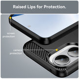 Husa de protectie Techsuit Carbon Silicone compatibil cu Xiaomi Poco F7, Negru