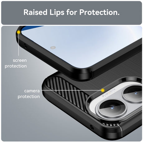 Husa de protectie Techsuit Carbon Silicone compatibil cu Xiaomi Poco F7, Negru