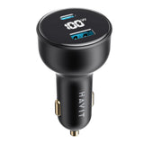 Incarcator Havit Car (CC100W), USB, Type-C, PD100W, PC, with Digital Display, Negru