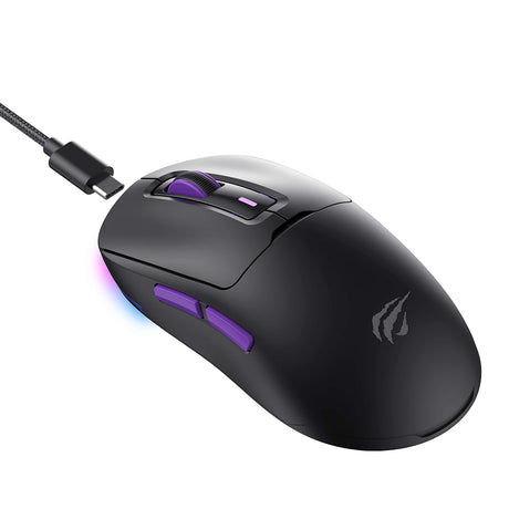 Tastatura/Mouse Havit Wireless Gaming Mouse (MS969WB), 1000 - , Negru / Purple