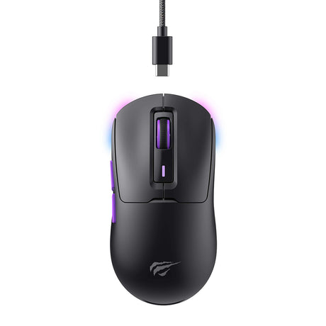 Tastatura/Mouse Havit Wireless Gaming Mouse (MS969WB), 1000 - , Negru / Purple