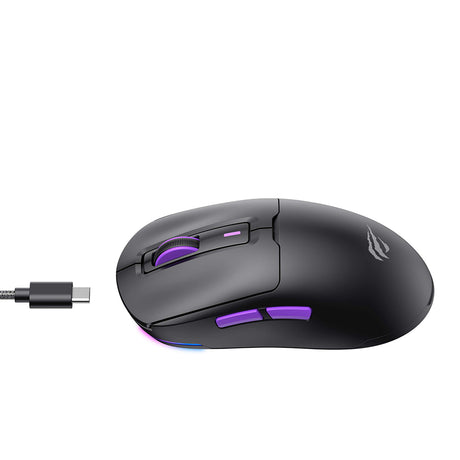 Tastatura/Mouse Havit Wireless Gaming Mouse (MS969WB), 1000 - , Negru / Purple