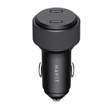 Incarcator Havit Car (CC2014), 2x Type-C, PD30W, 3A, PC, Aluminum Alloy, Negru