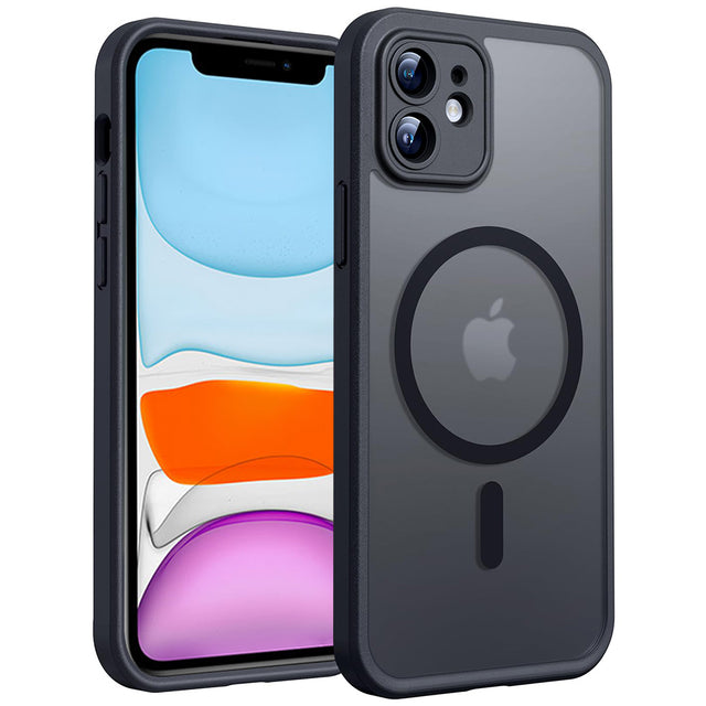 Husa de protectie Techsuit PureFrost MagSafe compatibil cu iPhone 11, Negru Mat