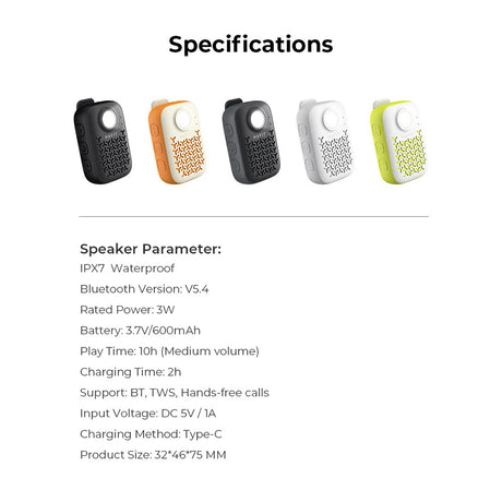 Casti Havit Wireless Speaker (SK868BT), Bluetooth V5.4, 5W, 600mAh, IP67, TWS, Flashlight, Hands-free Calls, Type-C, Negru