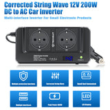 Gadget Techsuit Car Power Inverter PowerDriveX (IA2), Type-C, 2x USB-A, 2x AC Power Sockets, 220V, 200W, Negru