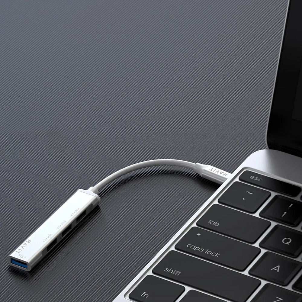 Hub/Dock Havit Docking Station (HB41), USB 3.0, 3x USB 2.0, 11.8cm Cable Length, Aluminium Alloy, Argintiu