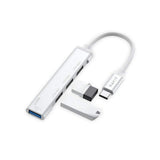 Hub/Dock Havit Docking Station (HB41), USB 3.0, 3x USB 2.0, 11.8cm Cable Length, Aluminium Alloy, Argintiu