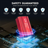 Gadget Techsuit Car Power Inverter FlexiCarVolt (IA1), Type-C, USB-A, Pocket Socket, PD65W, 300W, Rosu