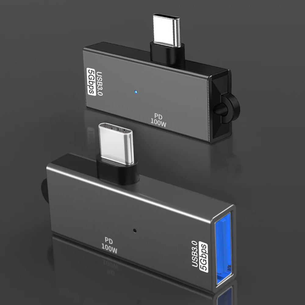 Adaptor Techsuit Adapter DataBlitz (A21), Type-C, USB3.0, PD100W, 5Gbps, Gri