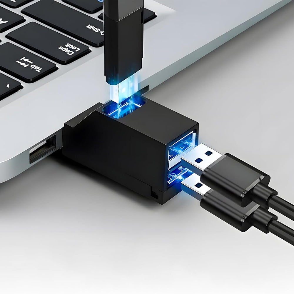 Hub/Dock Techsuit Mini Docking Station EchoLink 3 in 1 (H11), USB to 2x USB 2.0, 1x USB 3.0, 5Gbps, Negru