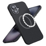 Husa de protectie Techsuit Aramid Fiber MagSafe compatibil cu iPhone 16, Negru