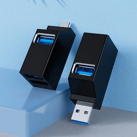 Hub/Dock Techsuit Mini Docking Station EchoLink 3 in 1 (H11), USB to 2x USB 2.0, 1x USB 3.0, 5Gbps, Negru