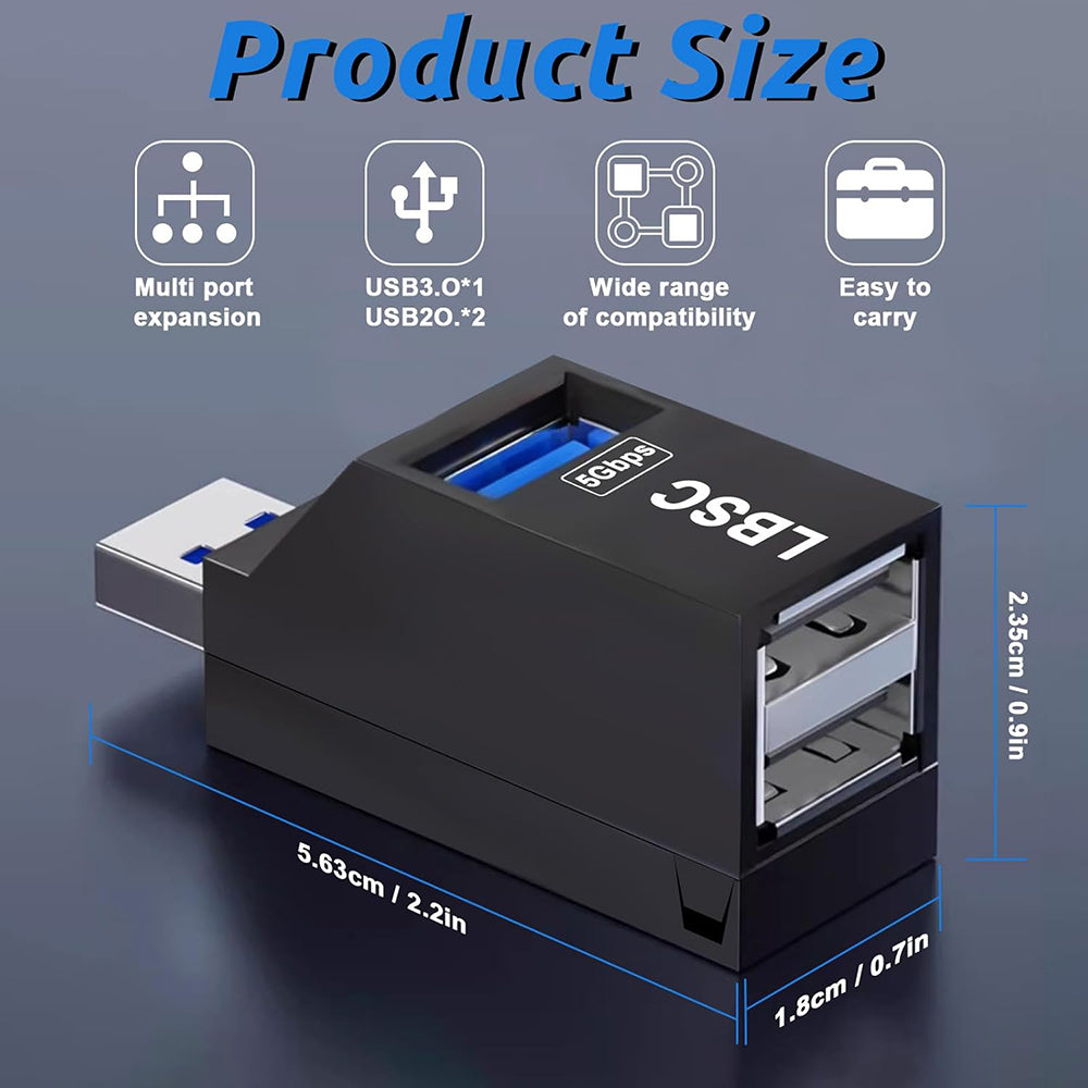 Hub/Dock Techsuit Mini Docking Station EchoLink 3 in 1 (H11), USB to 2x USB 2.0, 1x USB 3.0, 5Gbps, Negru