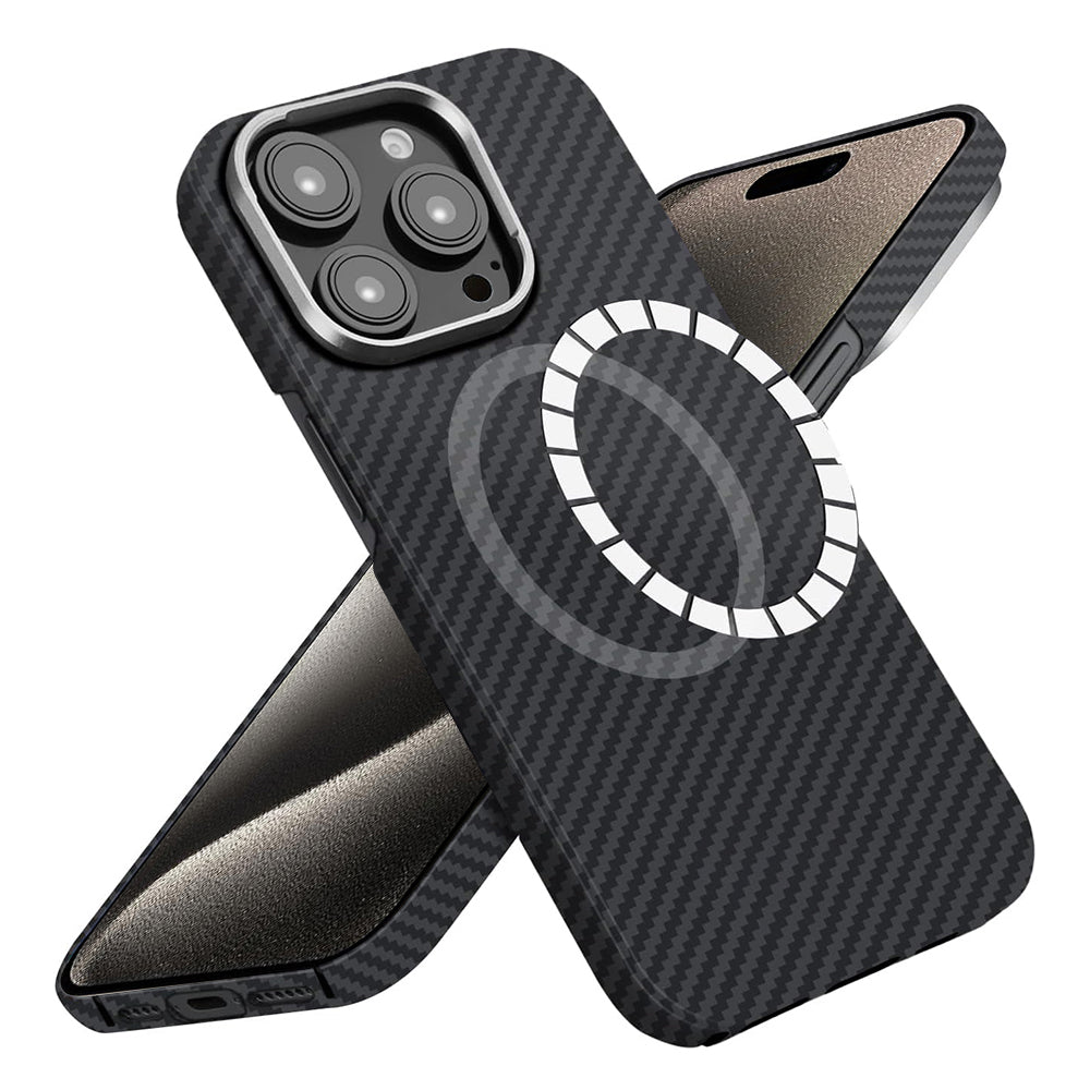 Husa de protectie Techsuit Aramid Fiber MagSafe compatibil cu iPhone 15 Pro Max, Negru