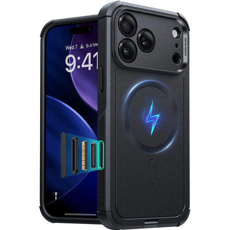 Husa de protectie ESR Cyber Halolock compatibil cu iPhone 17 Pro Max, Negru