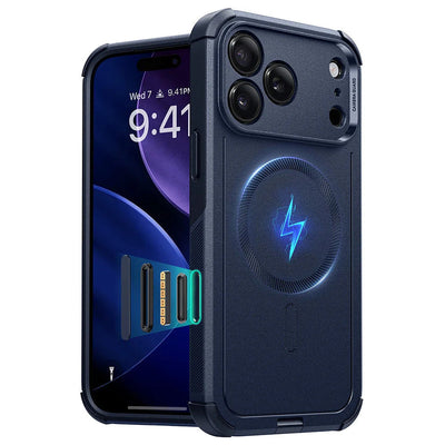 Husa de protectie ESR Cyber Halolock compatibil cu iPhone 17 Pro Max, Albastru