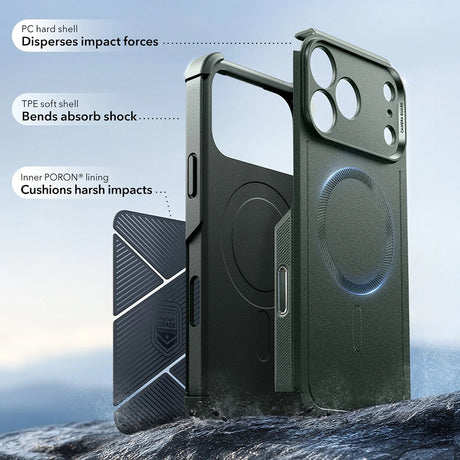 Husa de protectie ESR Cyber Halolock compatibil cu iPhone 17 Pro Max, Verde
