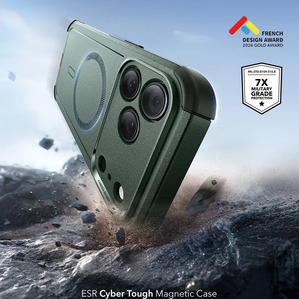 Husa de protectie ESR Cyber Halolock compatibil cu iPhone 17 Pro Max, Verde
